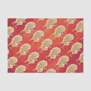 Chicken Christmas On Red Tissue Paper