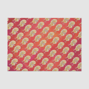Chicken Christmas On Red Tissue Paper