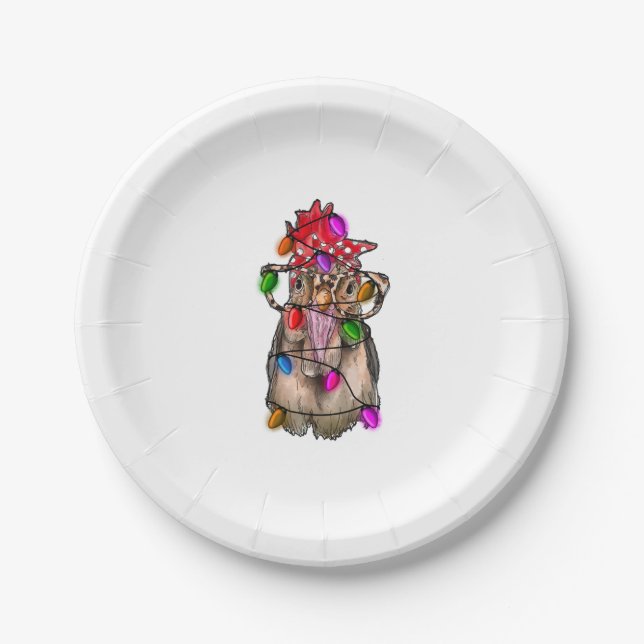 Chicken Christmas  Paper Plates (Front)