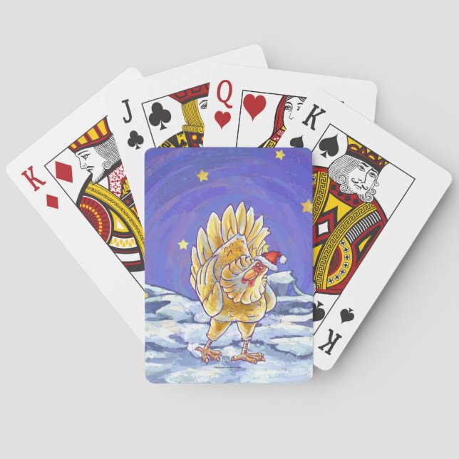 Chicken Christmas Poker Cards (Back)