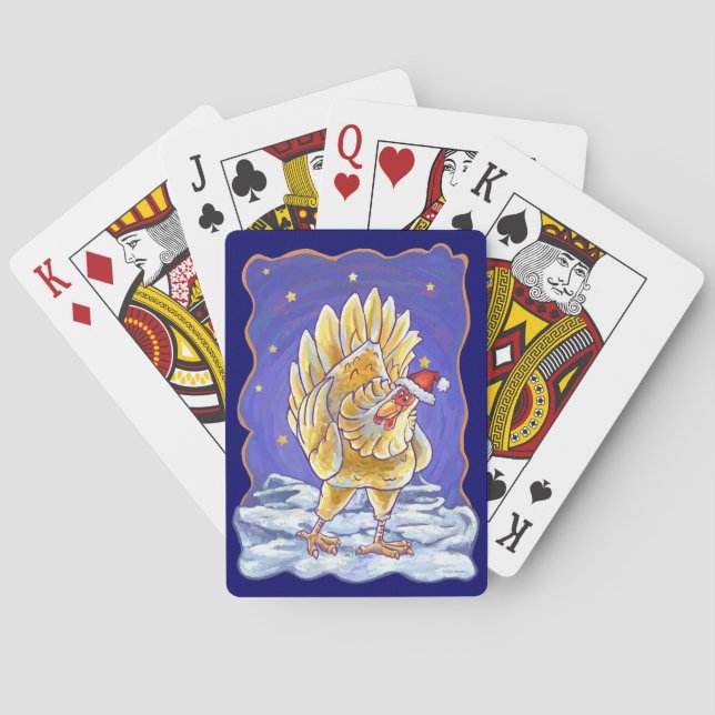 Chicken Christmas Poker Cards (Back)