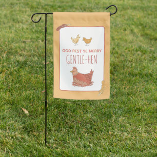 Chicken Christmas Pun Photo Garden Flag