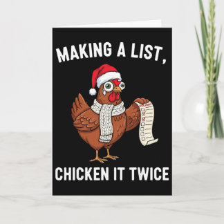 Chicken Christmas Shirt, Making A List Chicken It  Card