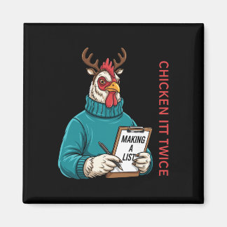 Chicken Christmas Shirt, Making A List Chicken It  Magnet