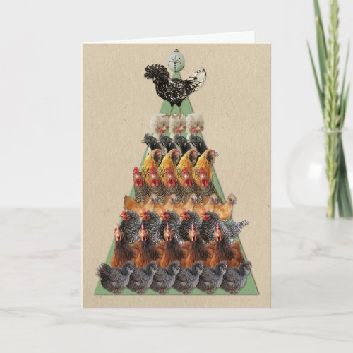 Chicken Christmas Tree Card