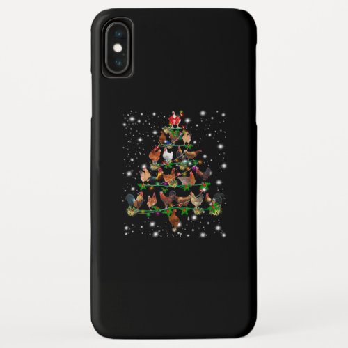 Chicken Christmas Tree Covered By Flashlight iPhone XS Max Case