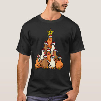 Chicken Christmas Tree Cute Christmas Tree Animals T-Shirt