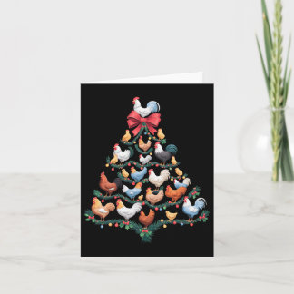 Chicken Christmas Tree Farm Animal Holiday Decor  Card