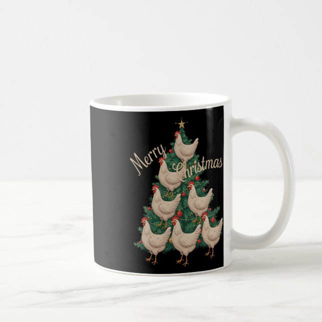 Chicken Christmas Tree Funny Chickens Xmas Tree  Coffee Mug (Right)