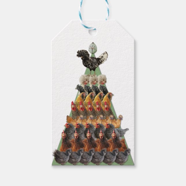 Chicken Christmas Tree Gift Tag (Front)
