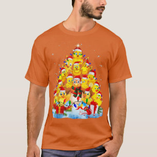 Chicken Christmas Tree Lights Funny Chicken Xmas  T-Shirt