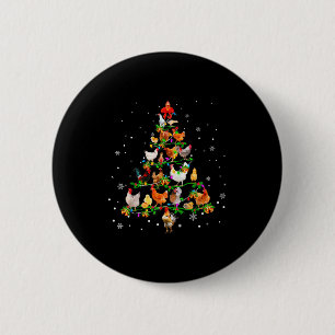 Chicken Christmas Tree Ornament Decor Xmas  Button