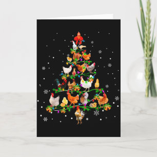Chicken Christmas Tree Ornament Decor Xmas Card