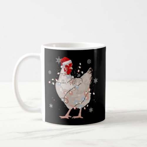 Chicken Christmas Tree Santa Funny Xmas Lights Chi Coffee Mug