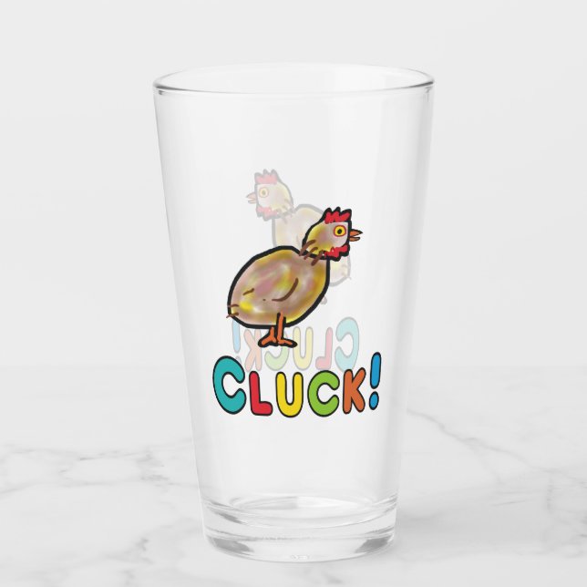 Chicken Cluck Glass (Front)