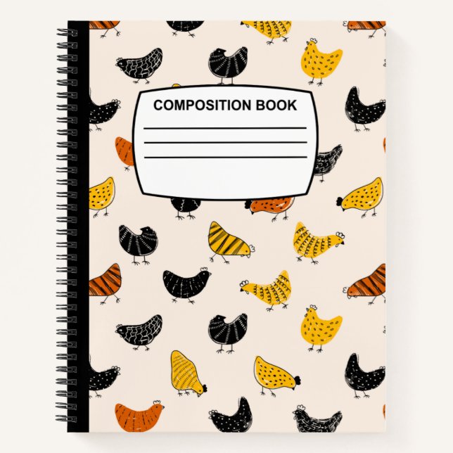 Chicken composition Notebook spiral wide ruled (Front)