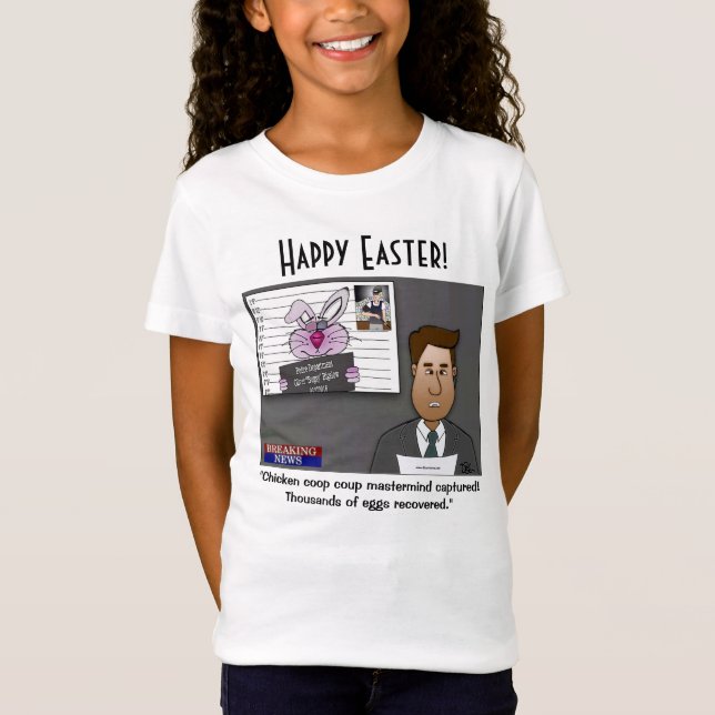 Chicken Coop Coup Mastermind Girl's White T-Shirt (Front)