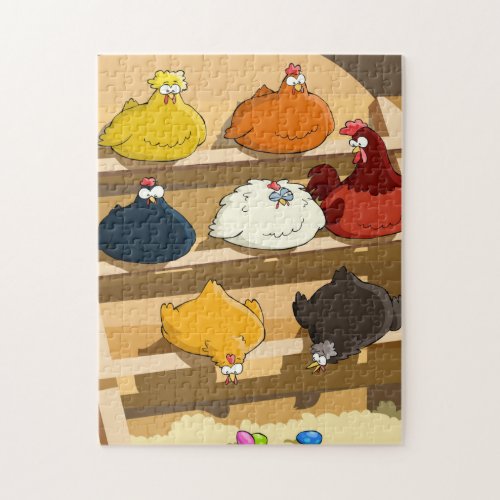 Chicken Coop Easter Eggs Jigsaw Puzzle