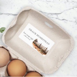 Chicken Coop Farm Fence Egg Carton Label