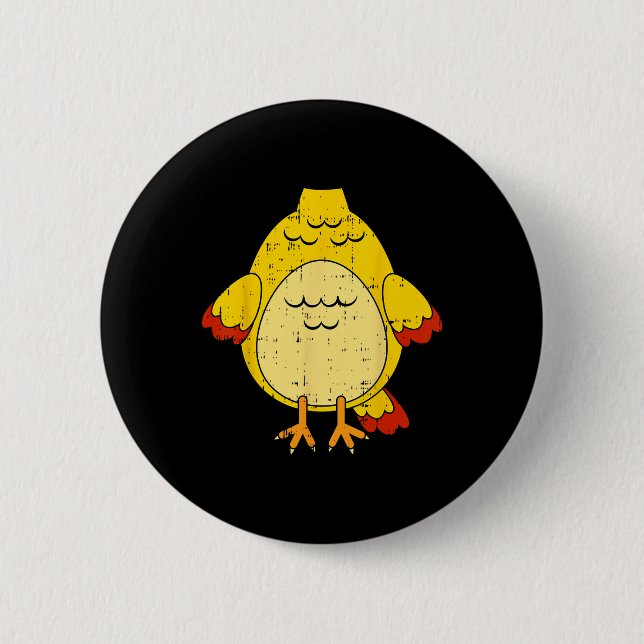 Chicken Costume Cute Easy Animal Halloween Gift  Button (Front)