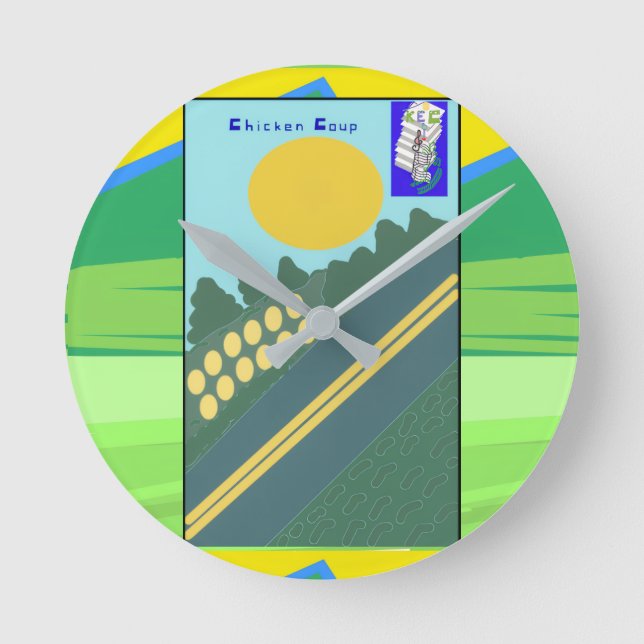 Chicken Coup  Round Clock (Front)