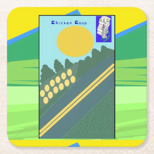 Chicken Coup  Square Paper Coaster (Front)