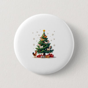 Chicken Cow Goat Horse Farm Animal Farmer Christma Button