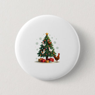 Chicken Cow Goat Horse Farm Animal Farmer Christma Button