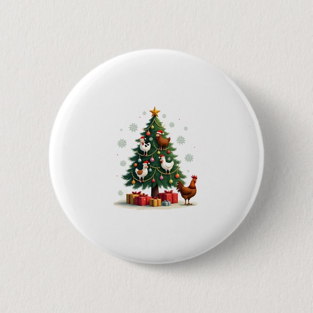 Chicken Cow Goat Horse Farm Animal Farmer Christma Button (Front)