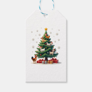 Chicken Cow Goat Horse Farm Animal Farmer Christma Gift Tags