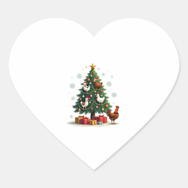 Chicken Cow Goat Horse Farm Animal Farmer Christma Heart Sticker (Front)