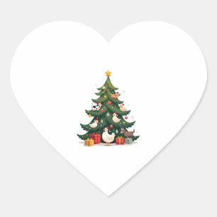 Chicken Cow Goat Horse Farm Animal Farmer Christma Heart Sticker