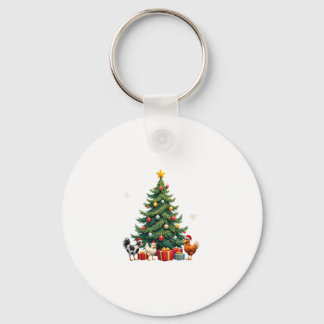Chicken Cow Goat Horse Farm Animal Farmer Christma Keychain
