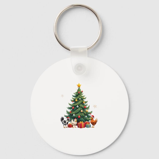 Chicken Cow Goat Horse Farm Animal Farmer Christma Keychain (Front)