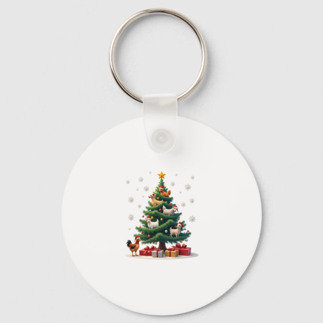 Chicken Cow Goat Horse Farm Animal Farmer Christma Keychain (Front)
