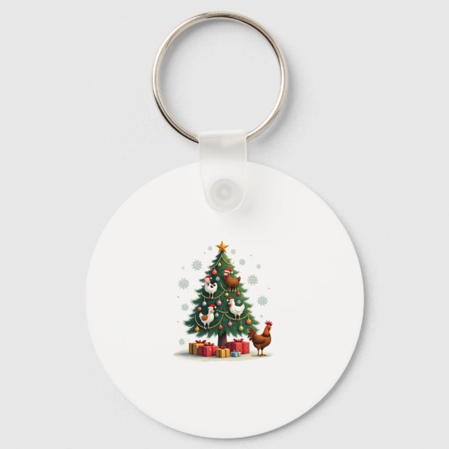 Chicken Cow Goat Horse Farm Animal Farmer Christma Keychain (Front)