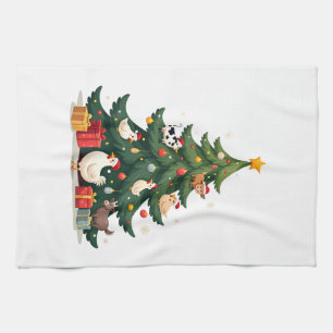 Chicken Cow Goat Horse Farm Animal Farmer Christma Kitchen Towel