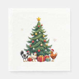 Chicken Cow Goat Horse Farm Animal Farmer Christma Napkins