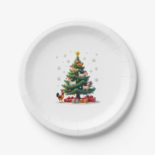 Chicken Cow Goat Horse Farm Animal Farmer Christma Paper Plates