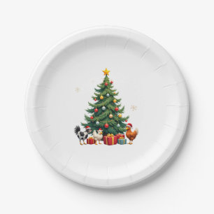 Chicken Cow Goat Horse Farm Animal Farmer Christma Paper Plates