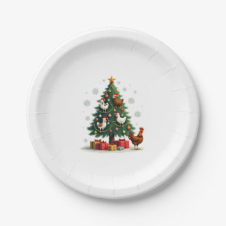 Chicken Cow Goat Horse Farm Animal Farmer Christma Paper Plates