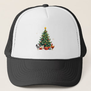 Chicken Cow Goat Horse Farm Animal Farmer Christma Trucker Hat