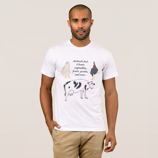 Chicken Cow Turkey Choose vegetables... shirts (Front Full)
