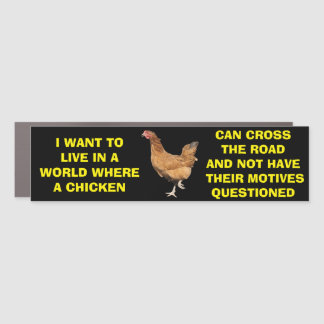 CHICKEN CROSSING CAR MAGNET