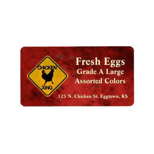 Chicken Crossing Egg Label