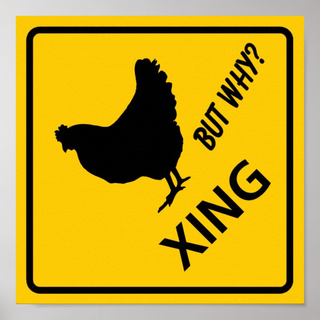 Chicken Crossing Highway Sign (Front)