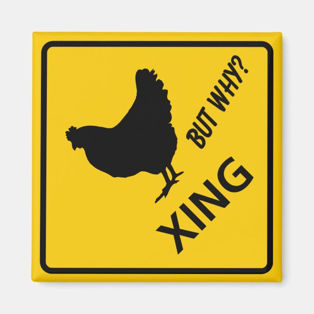 Chicken Crossing Highway Sign Magnet (Front)