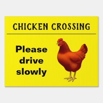 Chicken Crossing Rhode Island Red Hen Sign by Fun_Forest at Zazzle