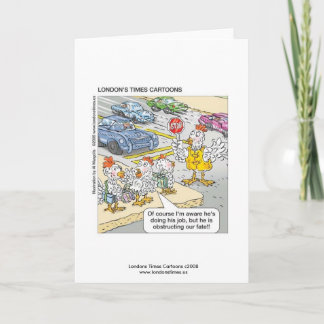 Chicken Crossing Road Funny Greeting Card