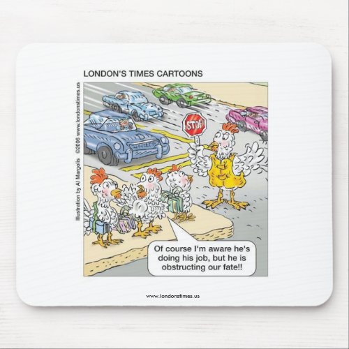 Chicken Crossing Road Funny Mouse Pad